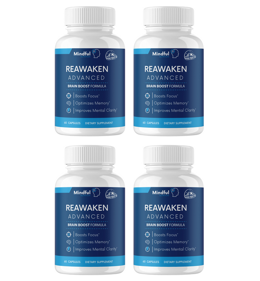 Reawaken Advanced Brain Boost Formula 4 Bottles 240 Capsules