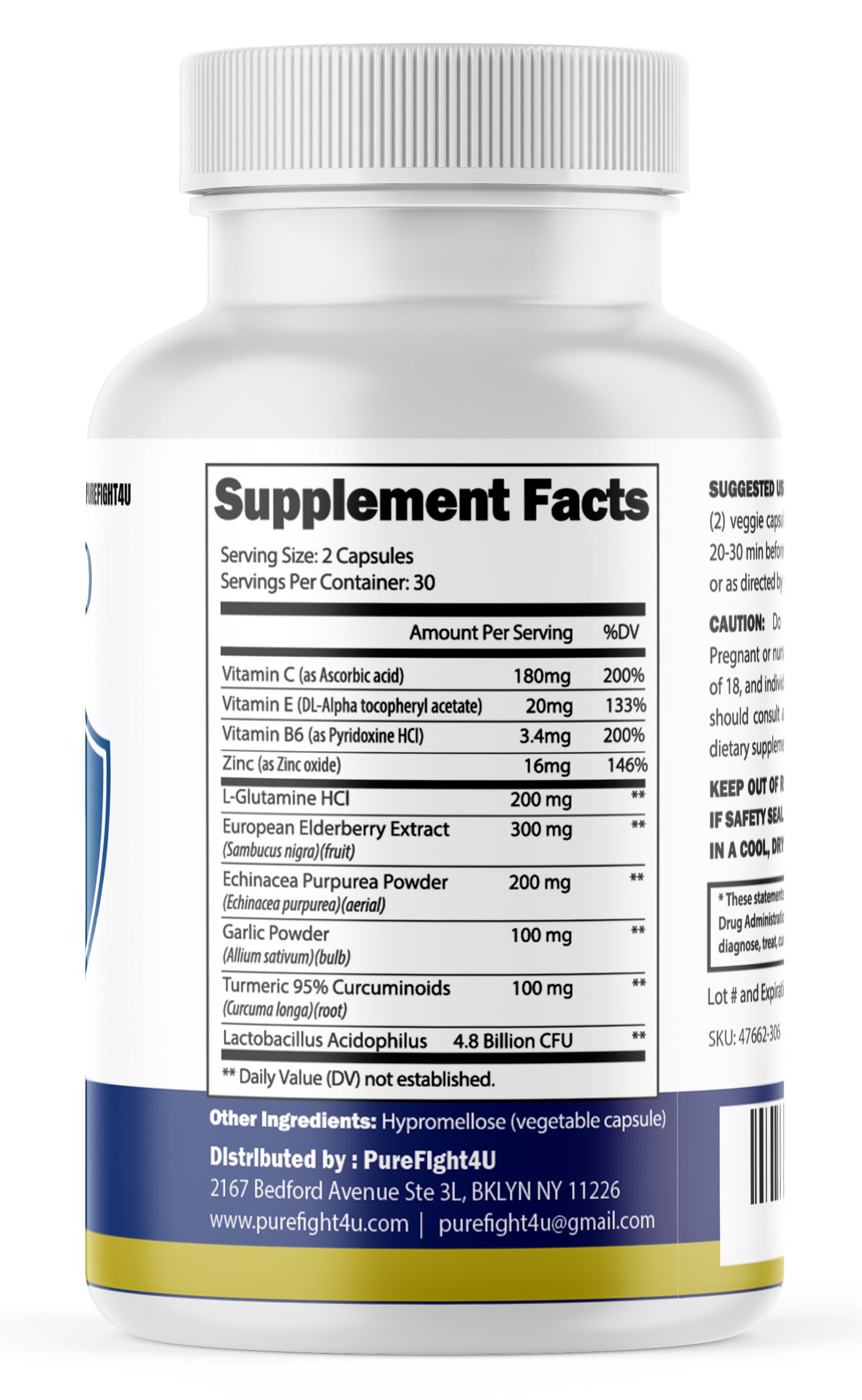 BioShield Natural Formula Support for Immune Function Supplement, 60 Capsules