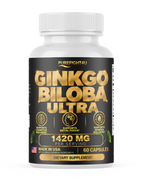 PUREFIGHT4U Ginkgo Biloba Ultra 1420 mg, Ginkgo & Red Asian Ginseng, Cognitive & Mental Focus Support, 60 Capsules
