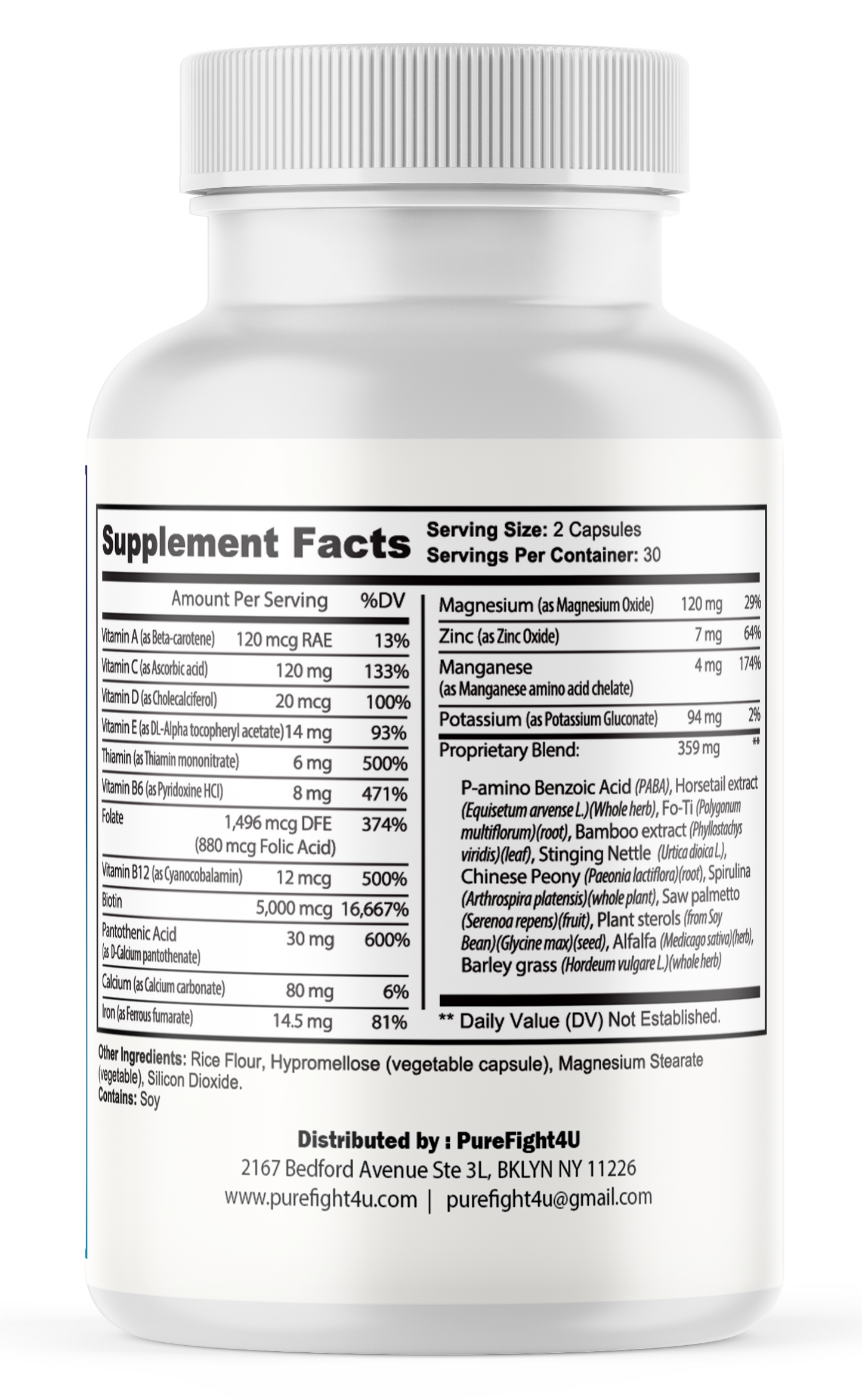 Hair Growth & Follicle Strength Assist Healthy Hair and Nail Strength, 60 Caps