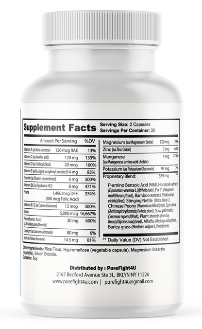 Hair Growth & Follicle Strength Assist Healthy Hair and Nail Strength, 60 Caps