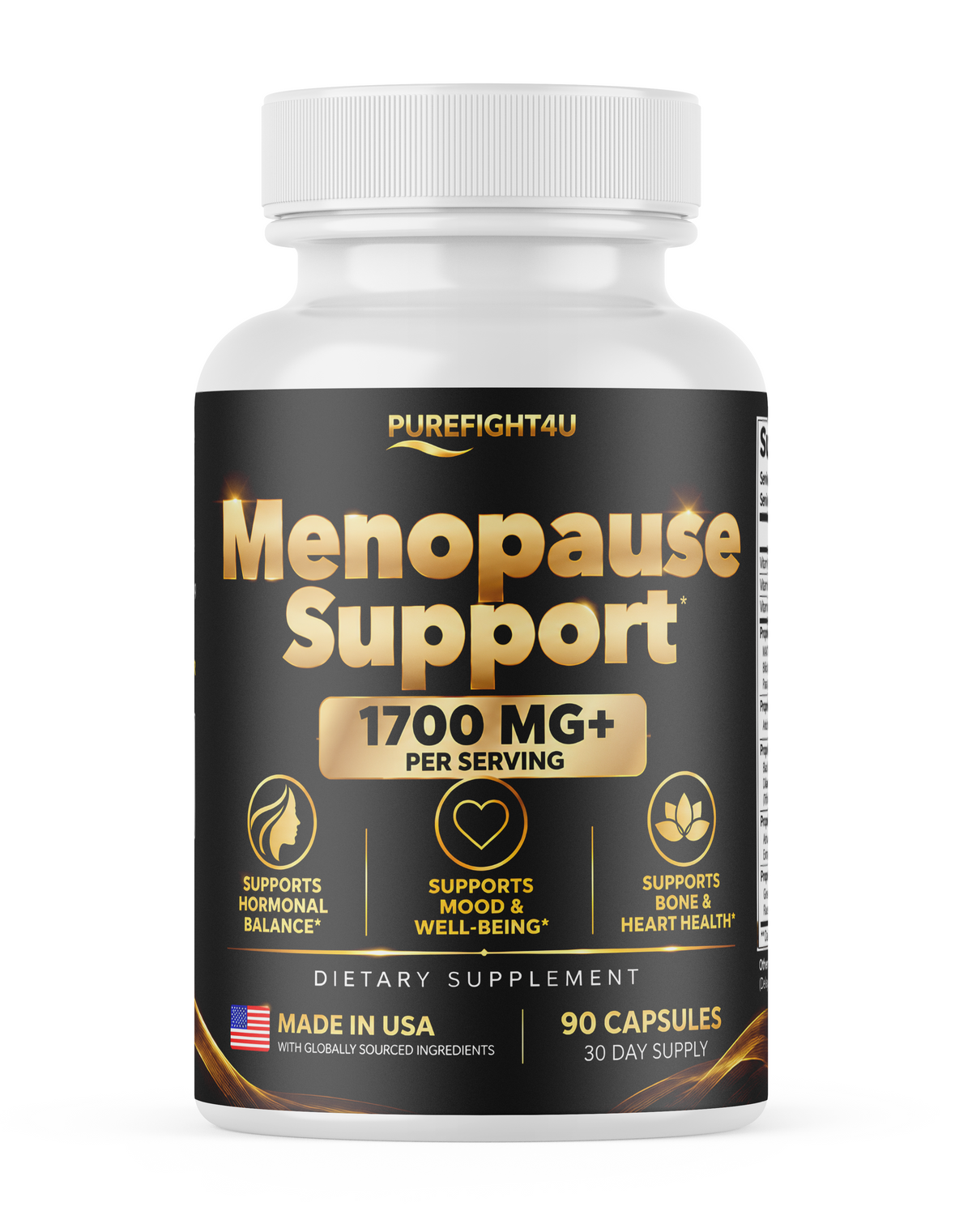 PUREFIGHT4U Menopause Support, Women's Wellness Formula with Probiotics & Botanicals, 90 Capsules