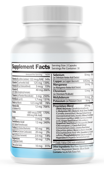 Neuro Calm Cognitive Support for Mental Clarity & Focus Supplement, 60 Capsules