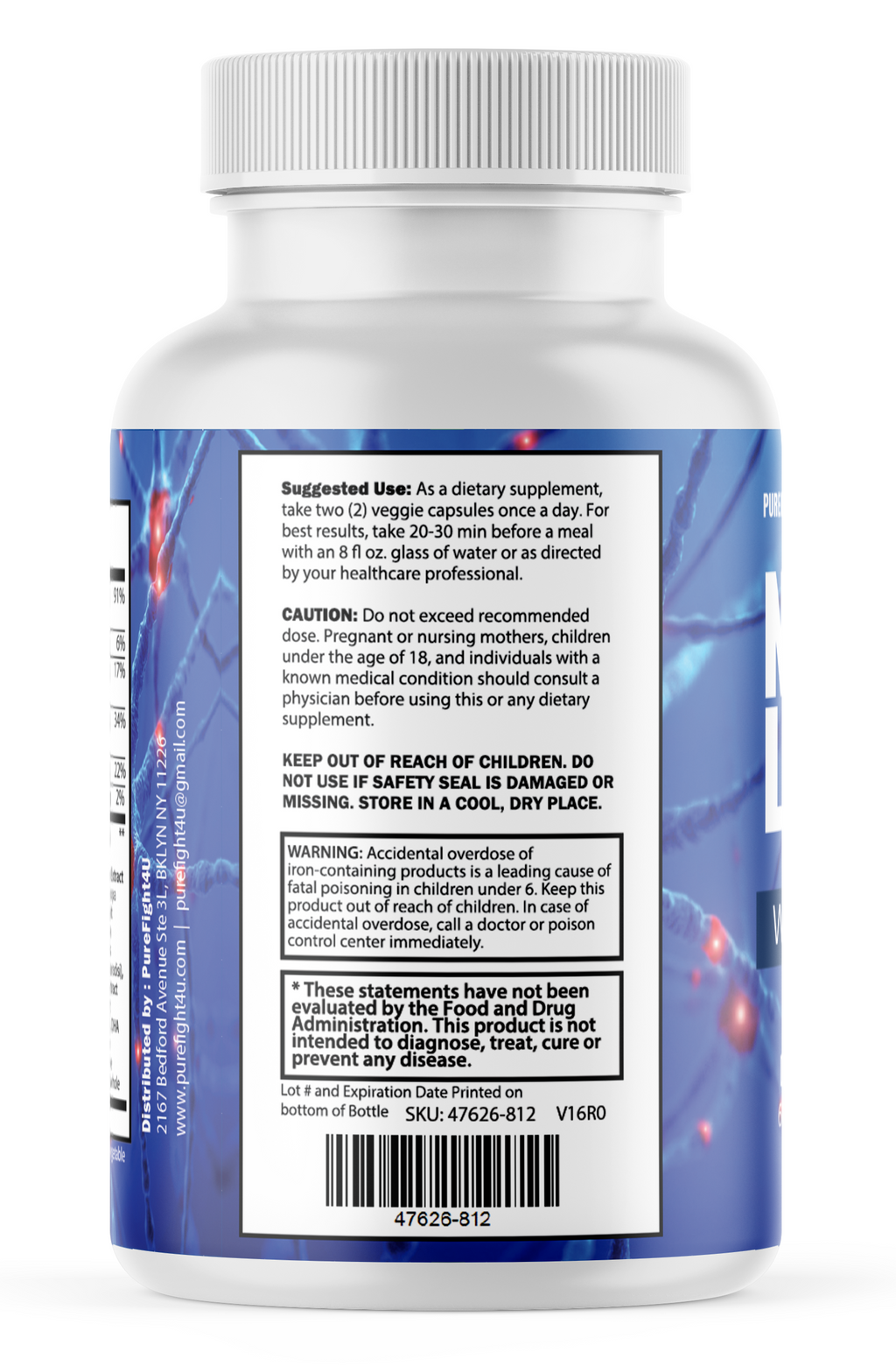 NeuroLux Nutritional Support for Nerve, Mood & Muscle Health - 60 Capsules