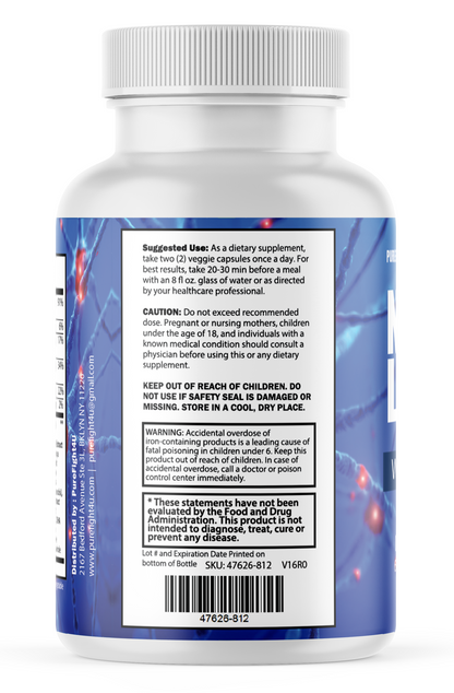 NeuroLux Nutritional Support for Nerve, Mood & Muscle Health - 60 Capsules