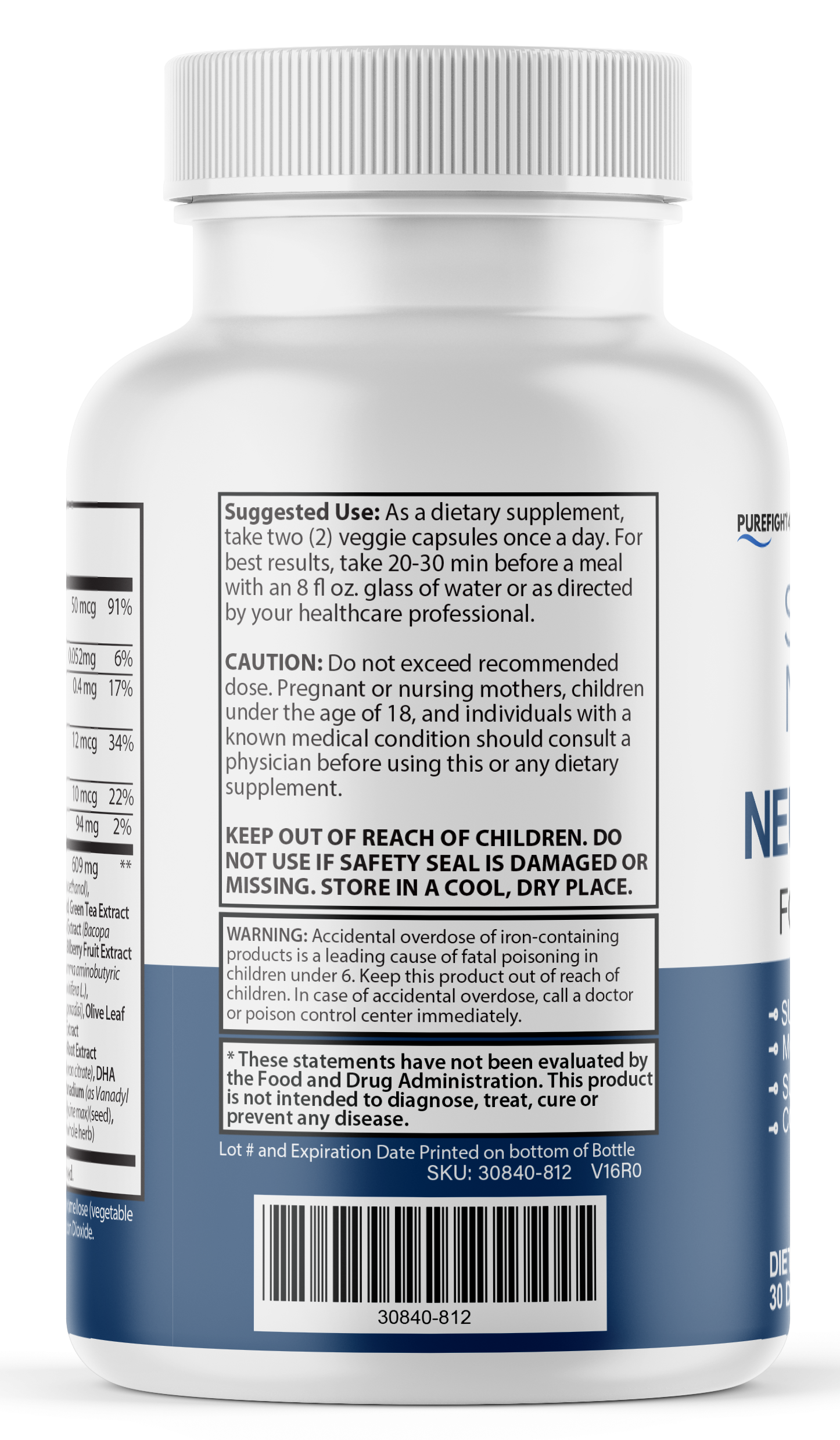 NeuroTech IQ Cognitive Formula Supplement - 2 Bottles 120 Capsules