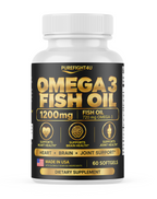 PUREFIGHT4U Omega 3 Fish Oil 1200 mg, 720 mg Omega-3, EPA 432 mg & DHA 288 mg, 60 Softgels