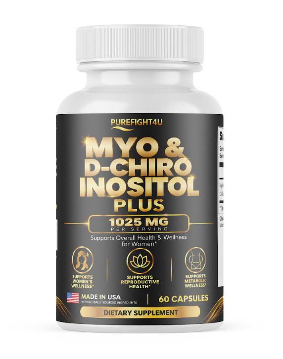 PUREFIGHT4U Myo & D-Chiro Inositol Plus 1,025 mg, Women's Wellness Support, 60 Capsules