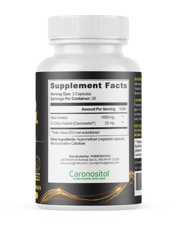 PUREFIGHT4U Myo & D-Chiro Inositol Plus 1,025 mg, Women's Wellness Support, 60 Capsules