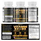 PUREFIGHT4U Vitamin K2 + D3, 125 mcg Vitamin D3 & 100 mcg Vitamin K2, Bone, Immune & Joint Support, 60 Capsules