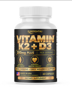 PUREFIGHT4U Vitamin K2 + D3, 125 mcg Vitamin D3 & 100 mcg Vitamin K2, Bone, Immune & Joint Support, 60 Capsules