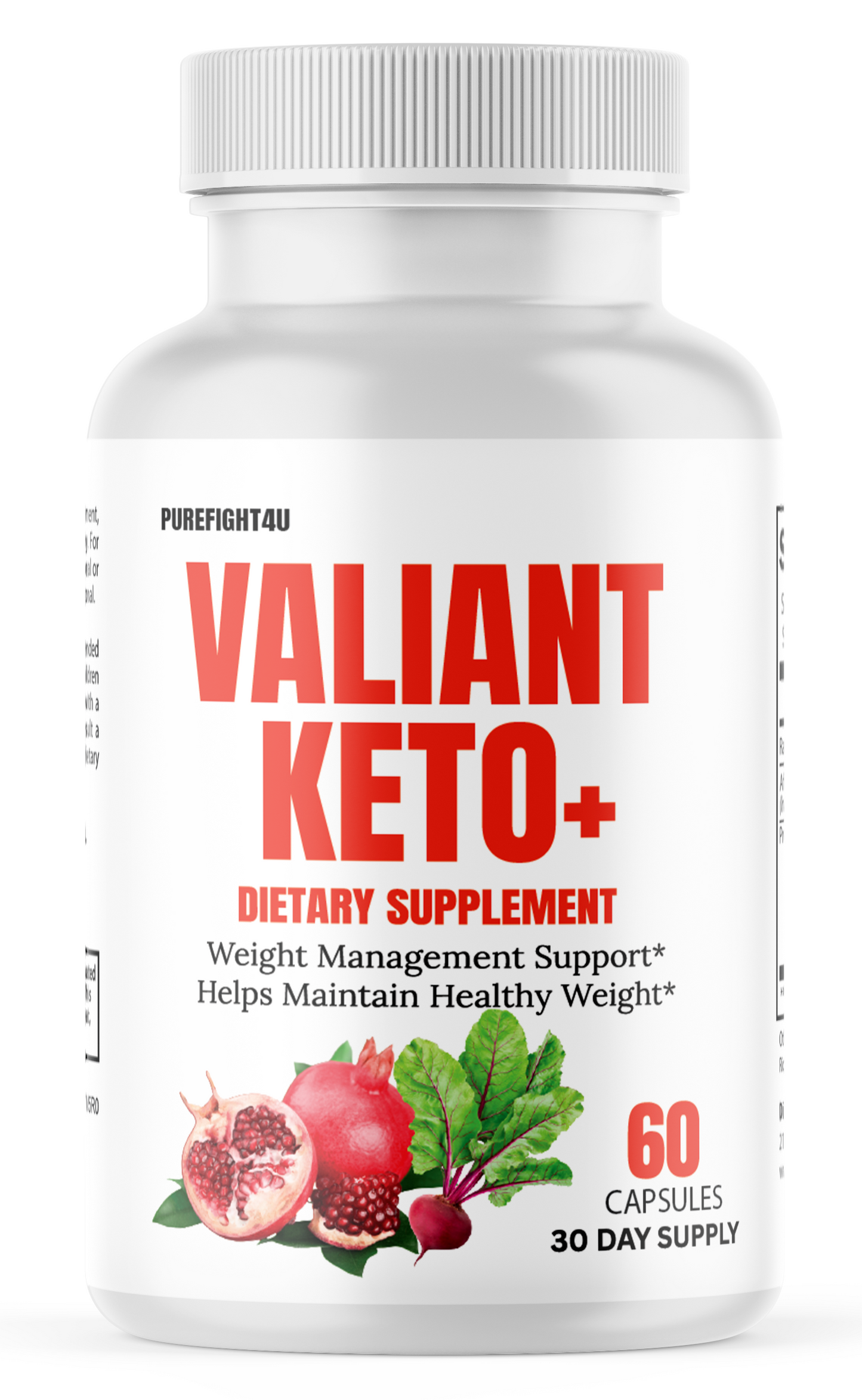Valiant Keto Natural Formula Supplement for Energy & Wellness, 60 Capsules