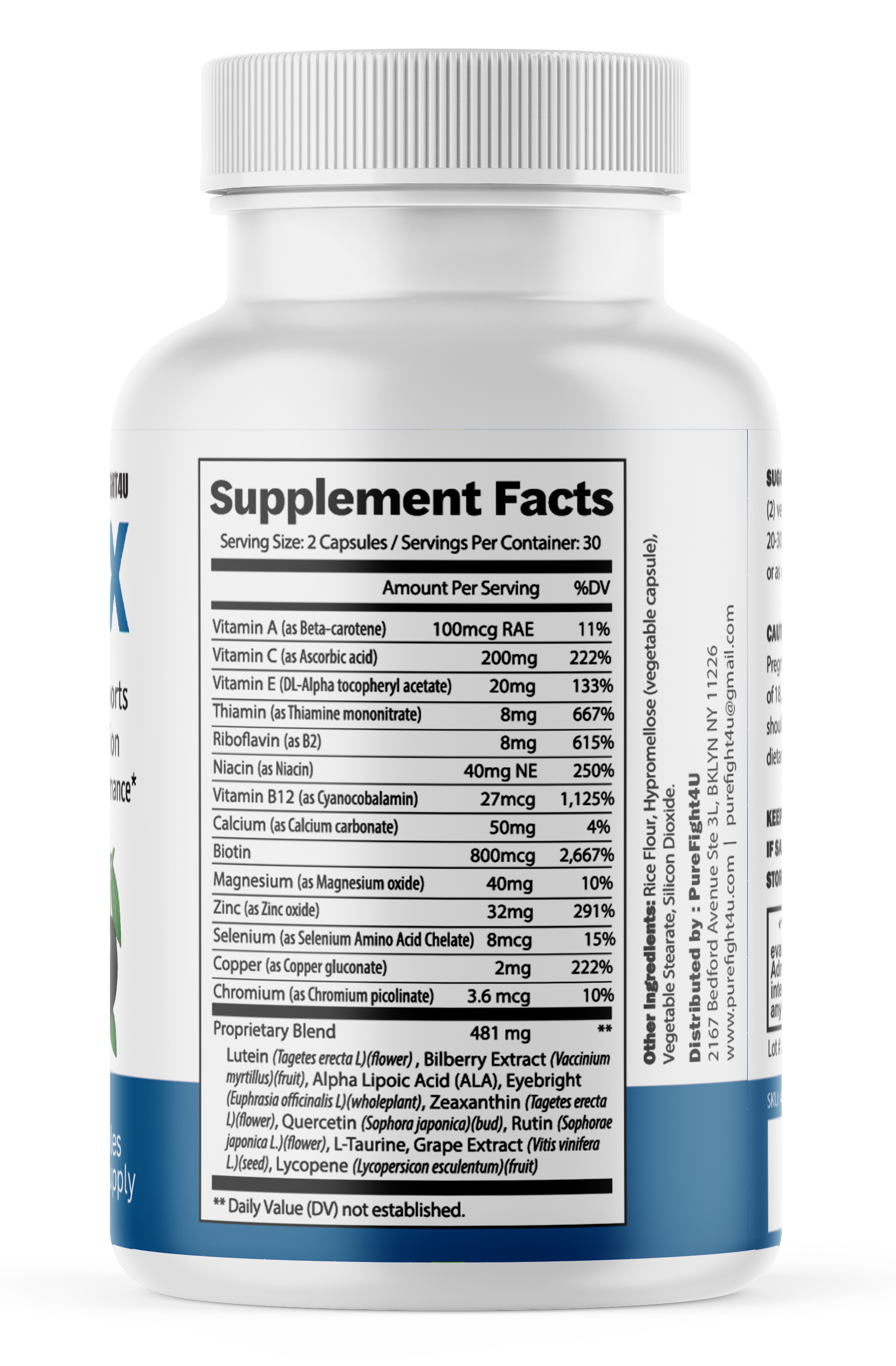 VisMax Eye Vision Support for Overall Eye Health & Eyesight Supplement - 60 Caps