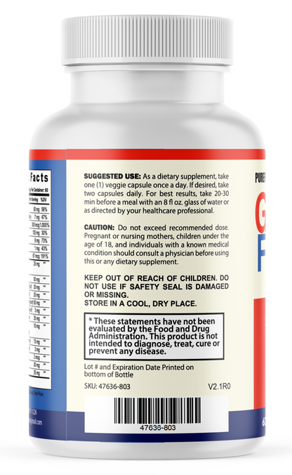 Gluco Freeze Natural Formula Blood Sugar Support Supplement, 60 Capsules