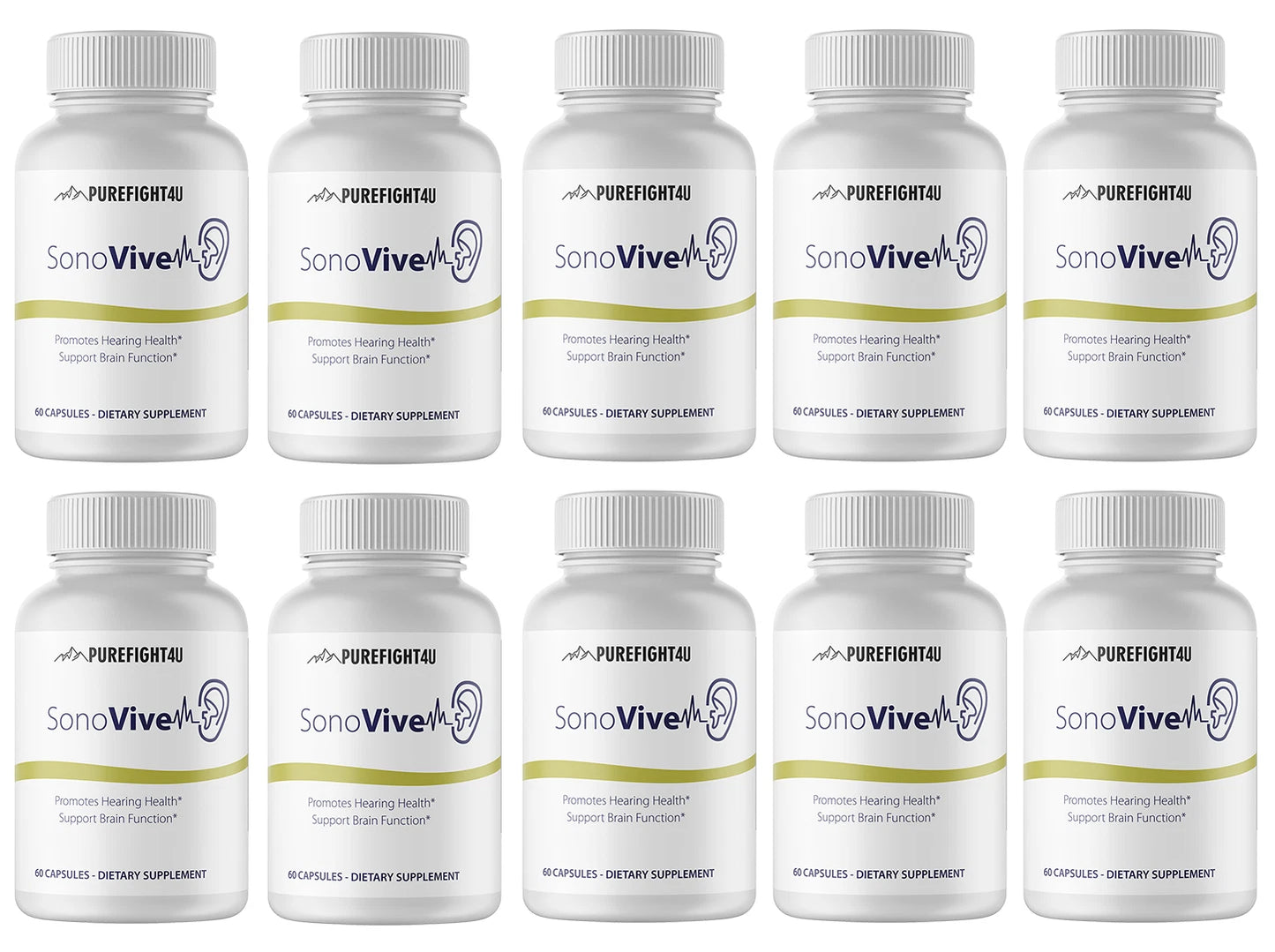 Sonovive Capsules Hearing Supplement 10 Bottles 600 Capsules