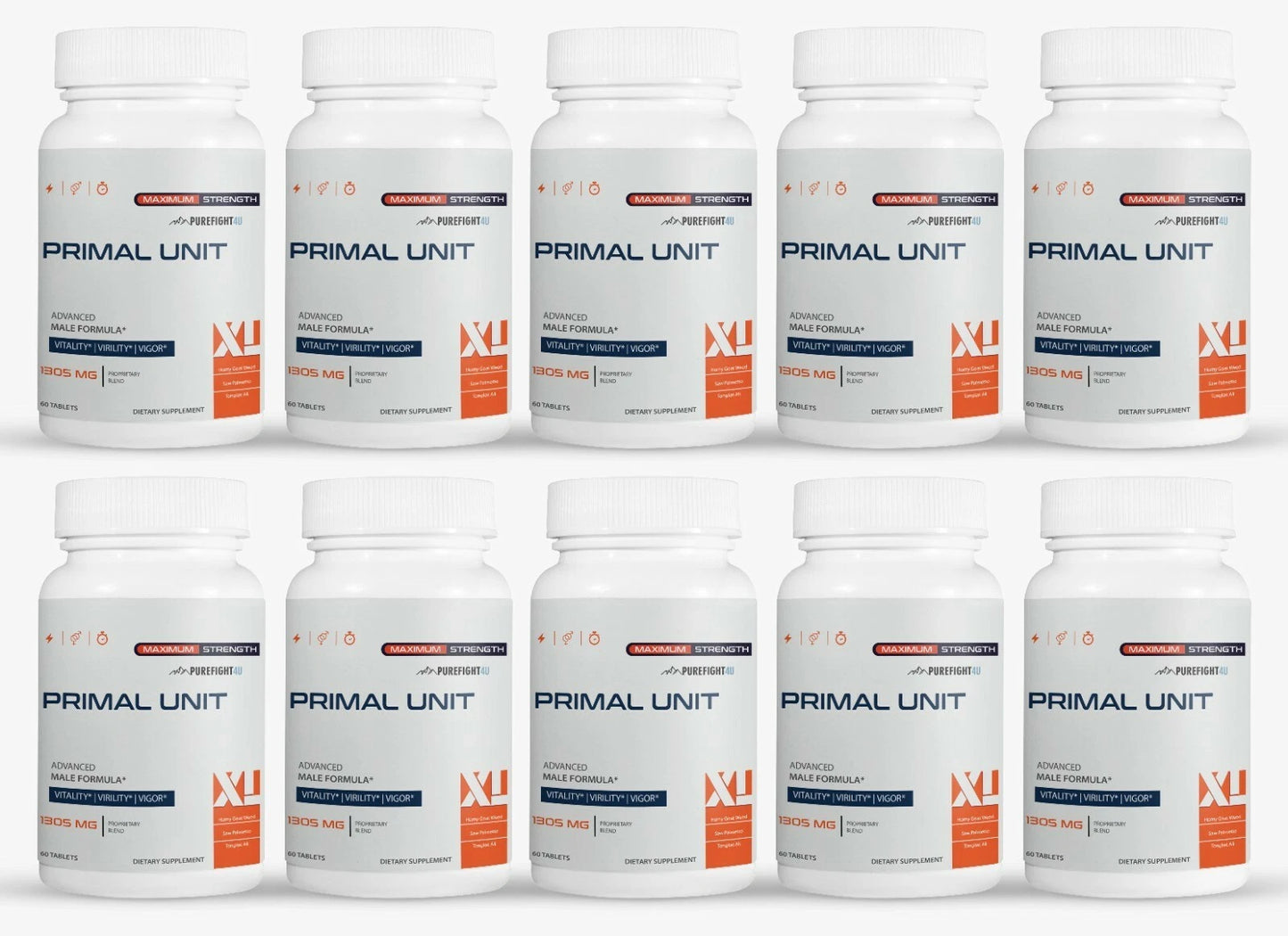 PRIMAL UNIT XL Pills For Men  1305mg - 10 Bottles 600 Capsules