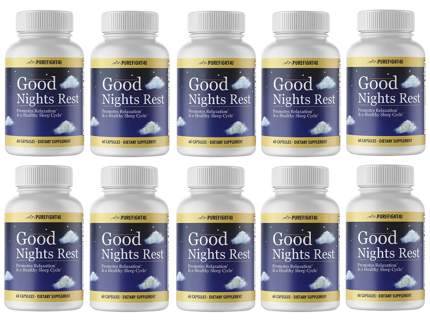 Good Night Rest Promotes Relaxation & Healthy Sleep Cycle-10Bottles-600 Capsules