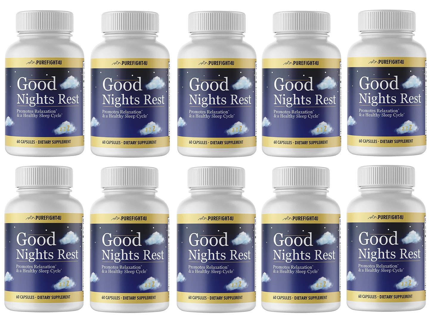 Good Night Rest Promotes Relaxation & Healthy Sleep Cycle-10Bottles-600 Capsules