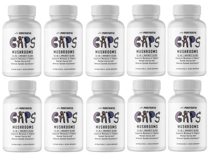 CAPS Mushroom 10-in-1 Immunity Blend 10 Bottles 600 Capsules