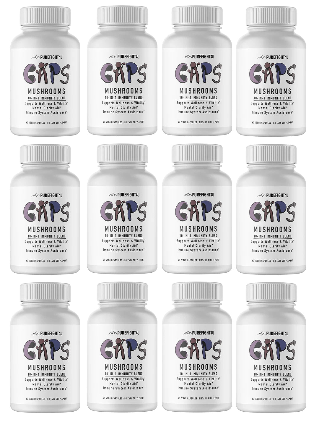 CAPS Mushroom 10-in-1 Immunity Blend 12 Bottles 720 Capsules