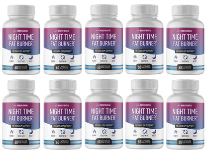 Night Time Fat Burner - Metabolism Support - 10 Bottles 600 Capsules