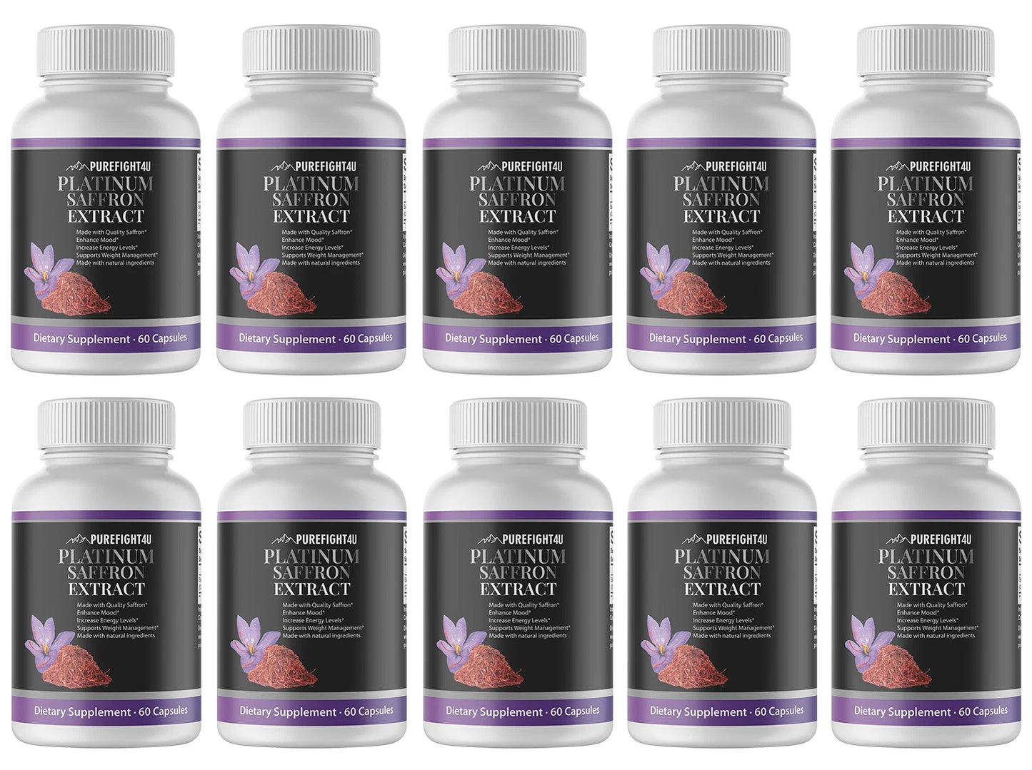 Platinum Saffron Extract - 10 Bottles 600 Capsules