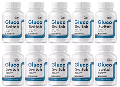 Gluco Switch Blood Sugar Support 10 Bottles 600 Capsules