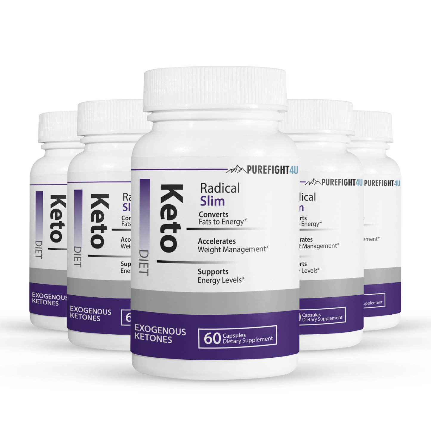 Keto Diet Radical Slim Exogenous Ketones 5 Bottles 300 Capsules