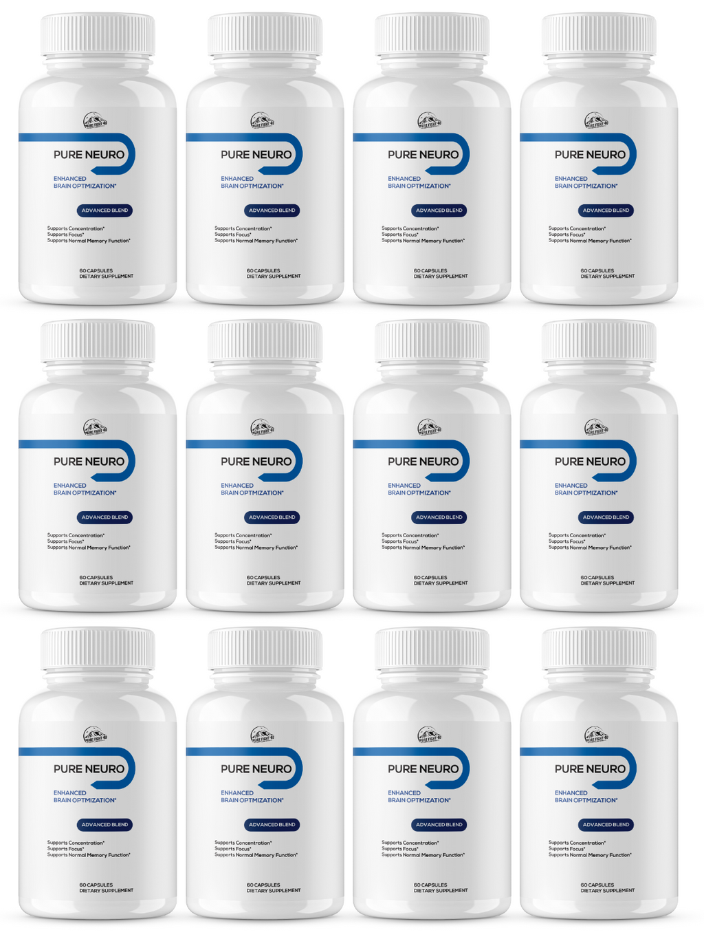 Pure Neuro Enhance Brain Optimization 12 Bottles 720 Capsules