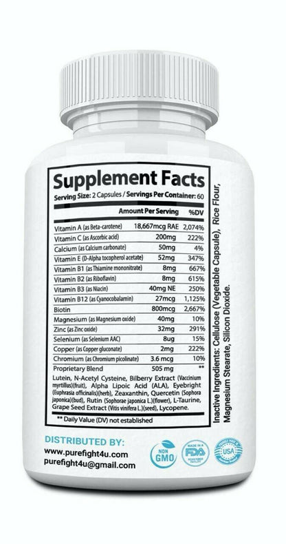 4 Bottles VisiClear Pro Advanced Eye Health Formula 60 Capsules x 4