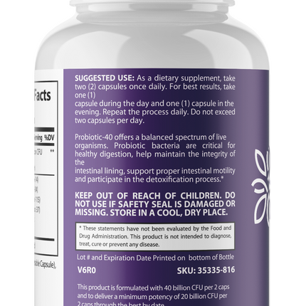 HEALTHY GUT FLORA SUPPORT {40 Billion CFU)