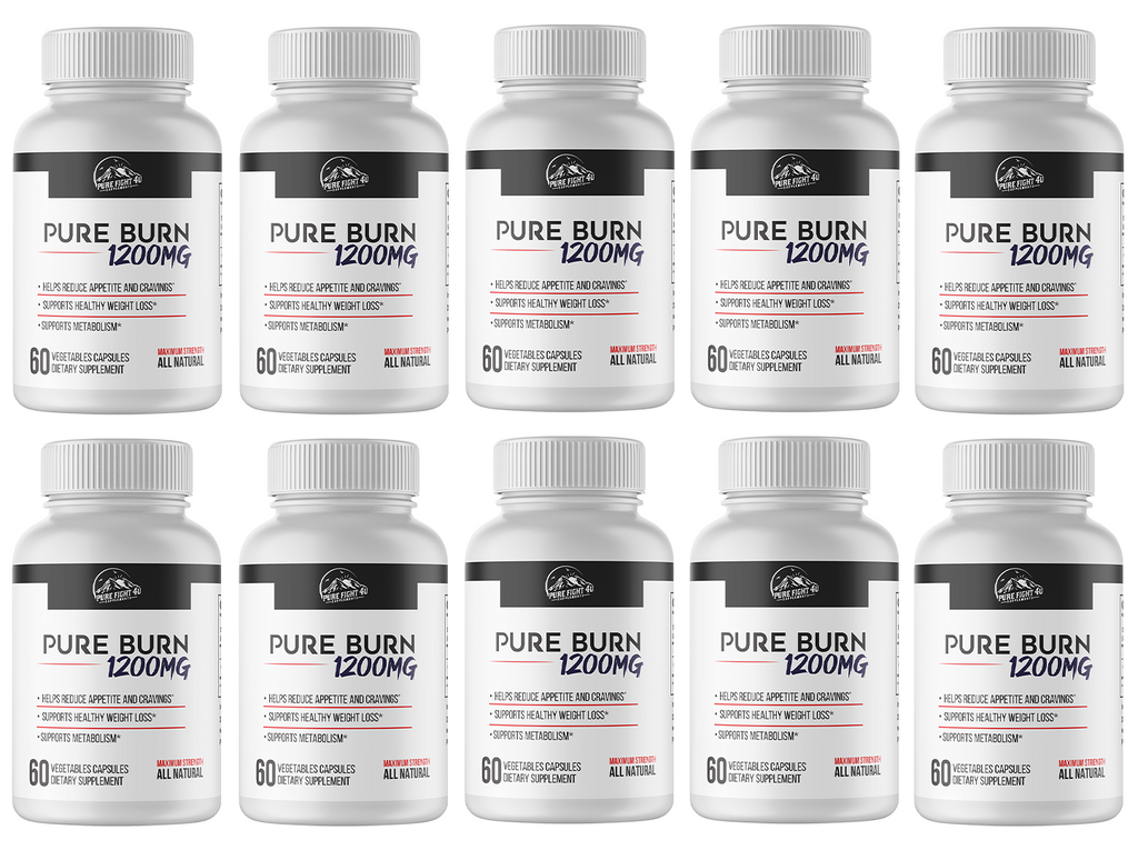 Pure Burn 1200mg Dietary Supplement - 10 Bottles 600 Capsules