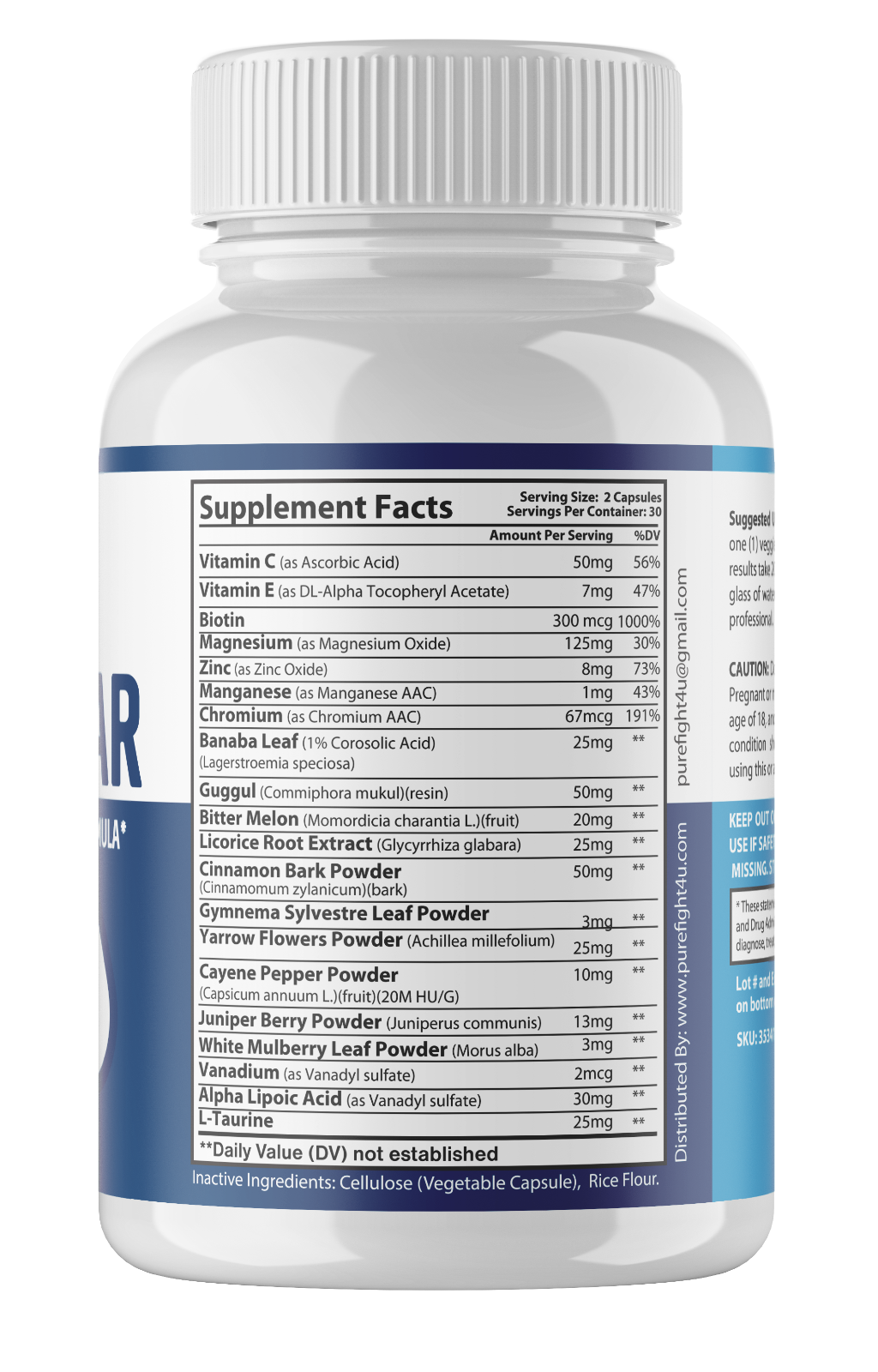 AMICLEAR Blood Sugar Support Supplement Formula - 1 Bottles ,60 Capsules