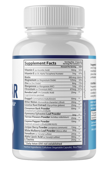 AMICLEAR Blood Sugar Support Supplement Formula - 1 Bottles ,60 Capsules