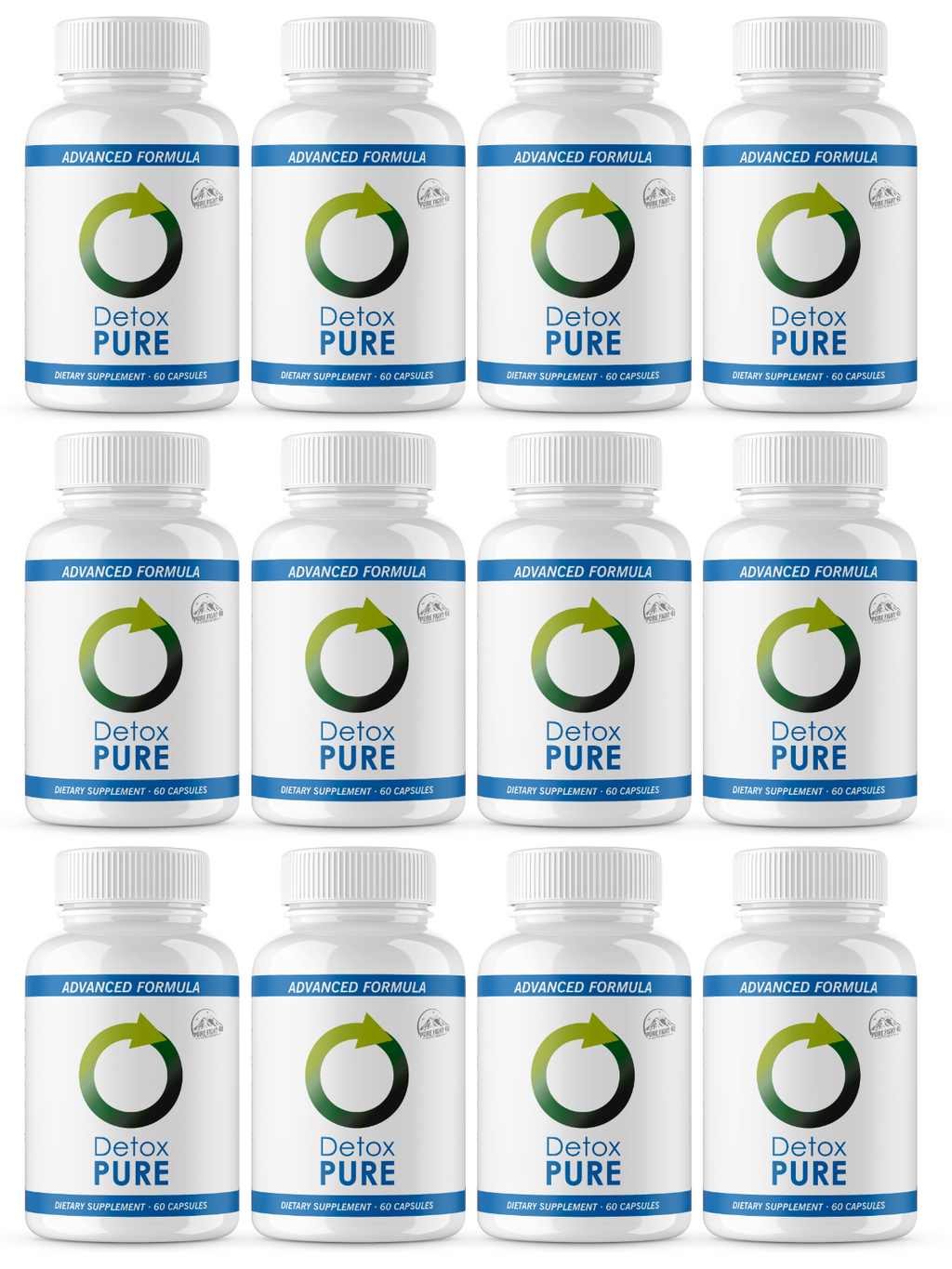 Detox Pure Advanced Formula Dietary Supplement - 12 Bottles 720 Capsules