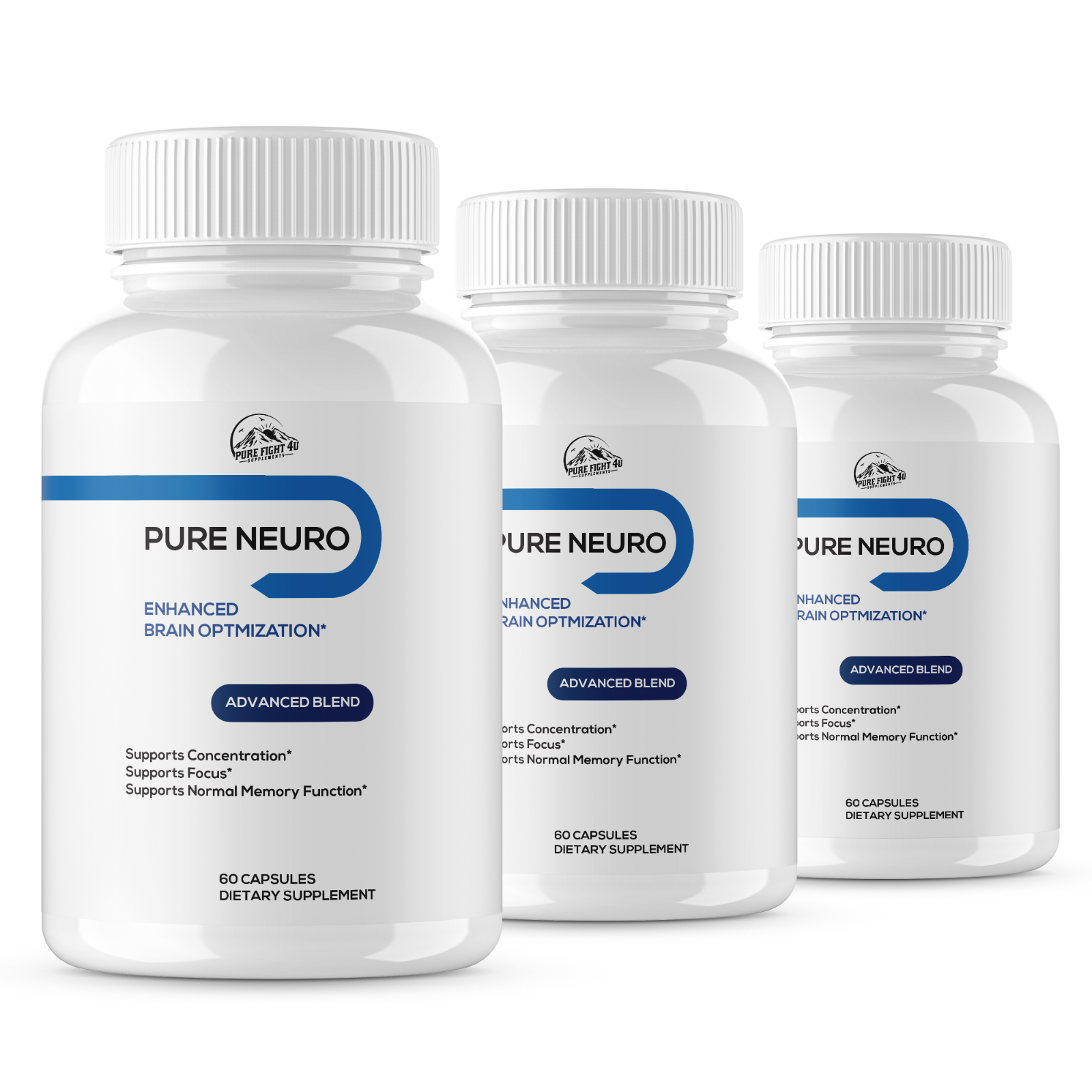 Pure Neuro Enhance Brain Optimization 3 Bottles 180 Capsules