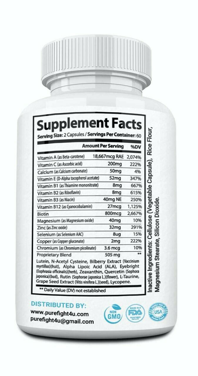 2 Bottles VisiClear Pro Advanced Eye Health Formula 60 Capsules x 2