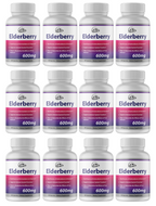 Elderberry Capsules 600mg Immune System Support - 12 Bottles 720 Capsules