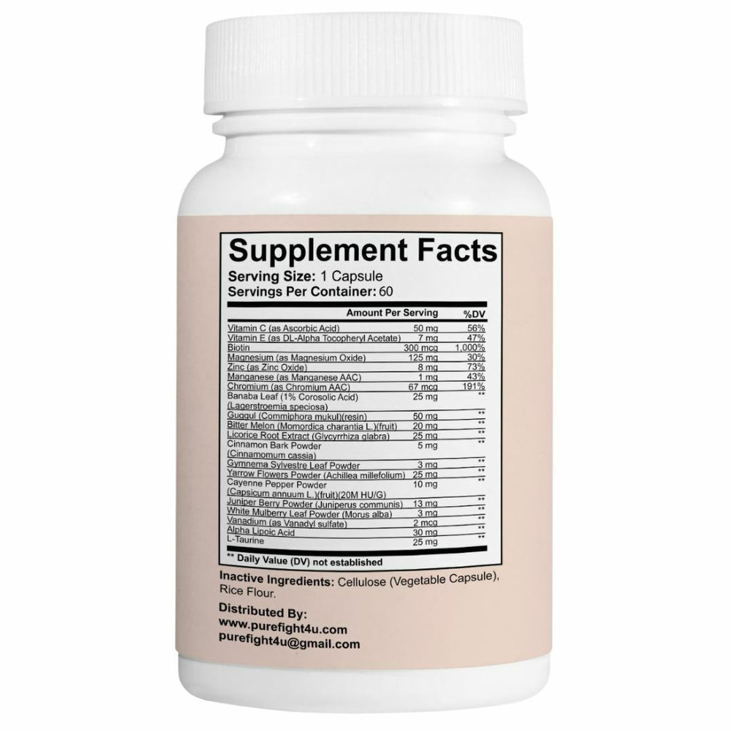 Blood Sugar Support Supplement | Daily Wellness Supplement for Healthy Glucose Metabolism - 4 Bottles 240 Capsules