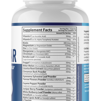 AMICLEAR Blood Sugar Support Supplement Formula - 6 Bottles 360 Capsules
