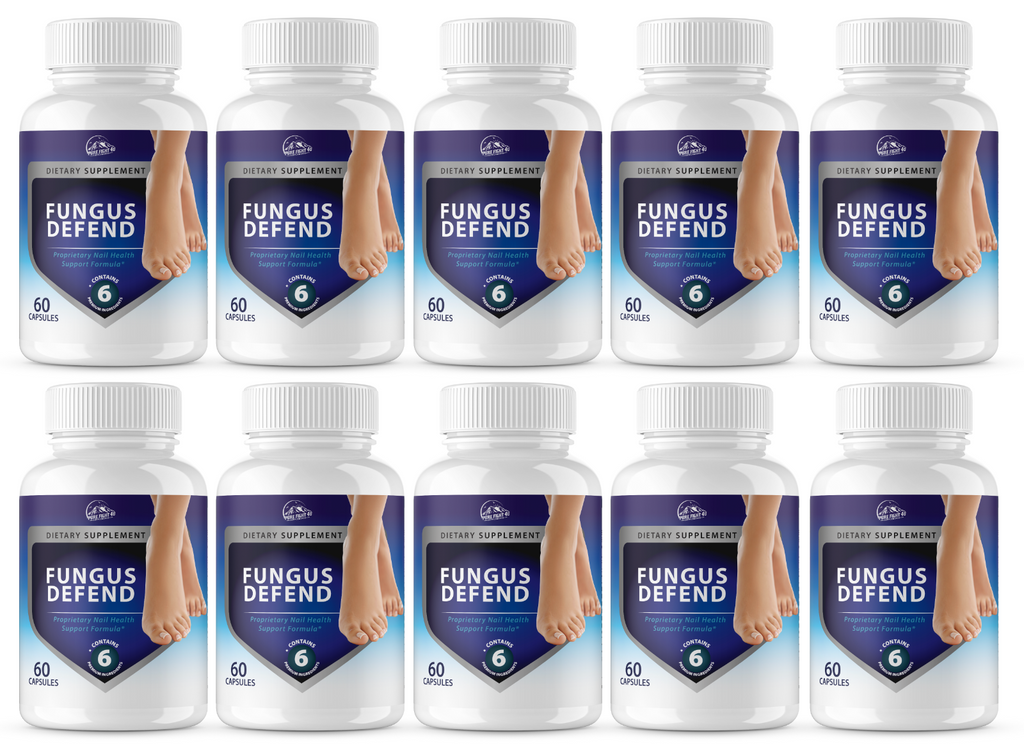 Fungus Defend Proprietary Nail Health Support Formula - 10 Bottles 600 Capsules