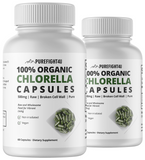 100% Organic Chlorella Capsules 500mg - 2 Bottles 120 Capsules