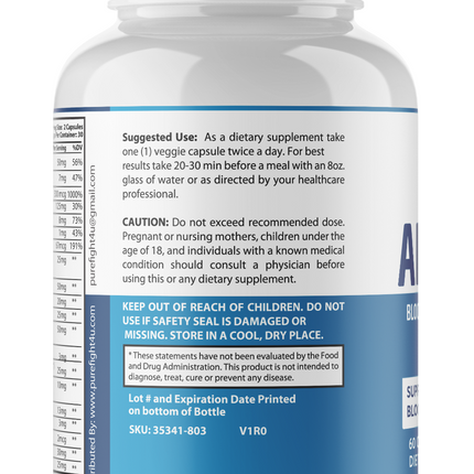 AMICLEAR Blood Sugar Support Supplement Formula - 6 Bottles 360 Capsules