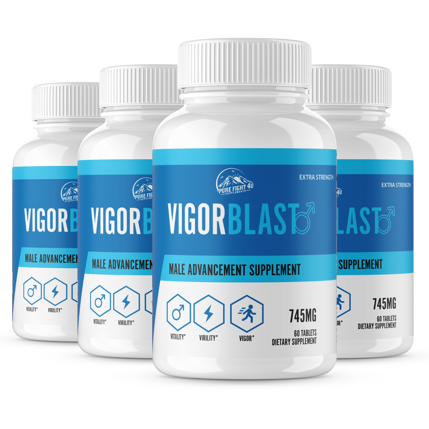 Vigor Blast Male Advancement for Strength, Endurance, & Vitality 4 Bottles 240 Tablets