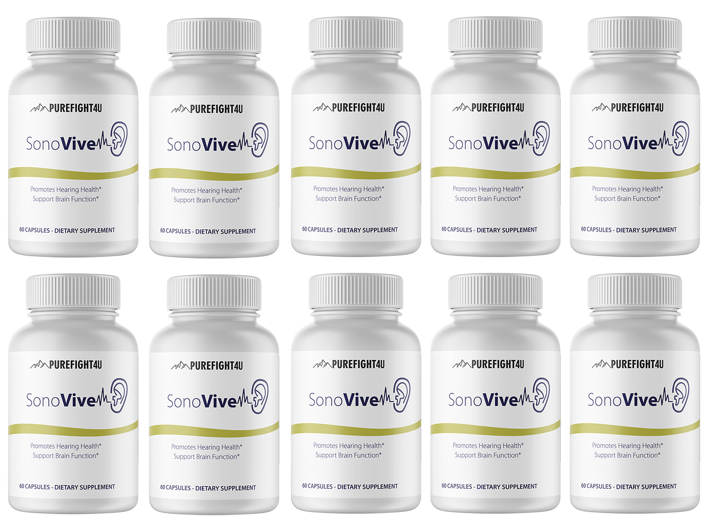 Sonovive Capsules Hearing Supplement 10 Bottles 600 Capsules