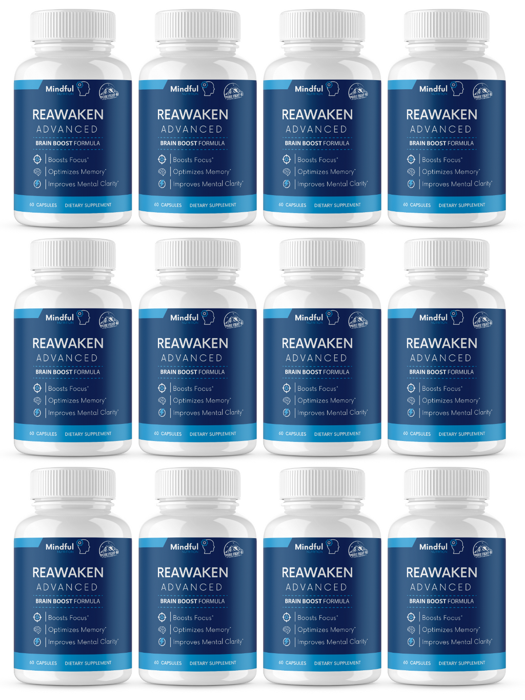 Reawaken Advanced Brain Boost Formula 12 Bottles 720 Capsules
