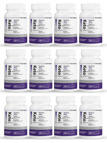 Keto Diet Radical Slim Exogenous Ketones 12 Bottles 720 Capsules