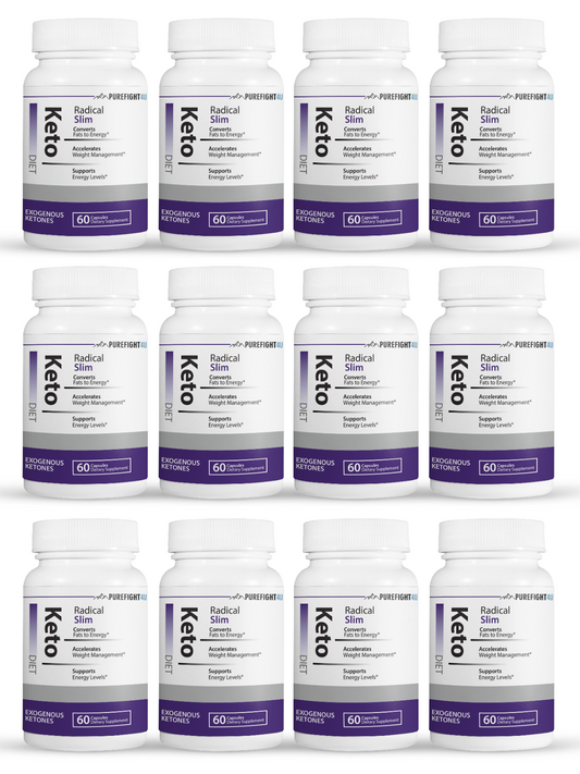 Keto Diet Radical Slim Exogenous Ketones 12 Bottles 720 Capsules