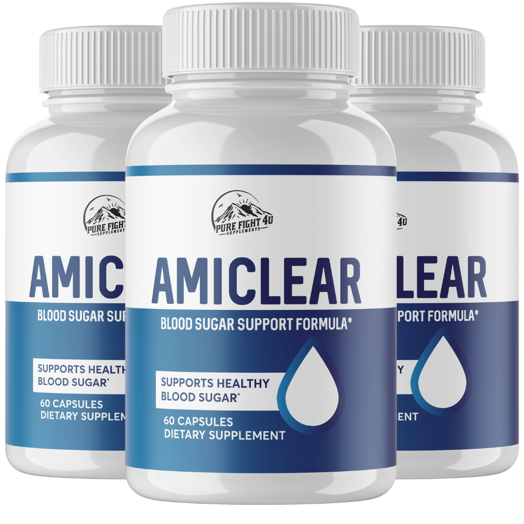 AMICLEAR Blood Sugar Support Supplement Formula - 3 Bottles 180 Capsules