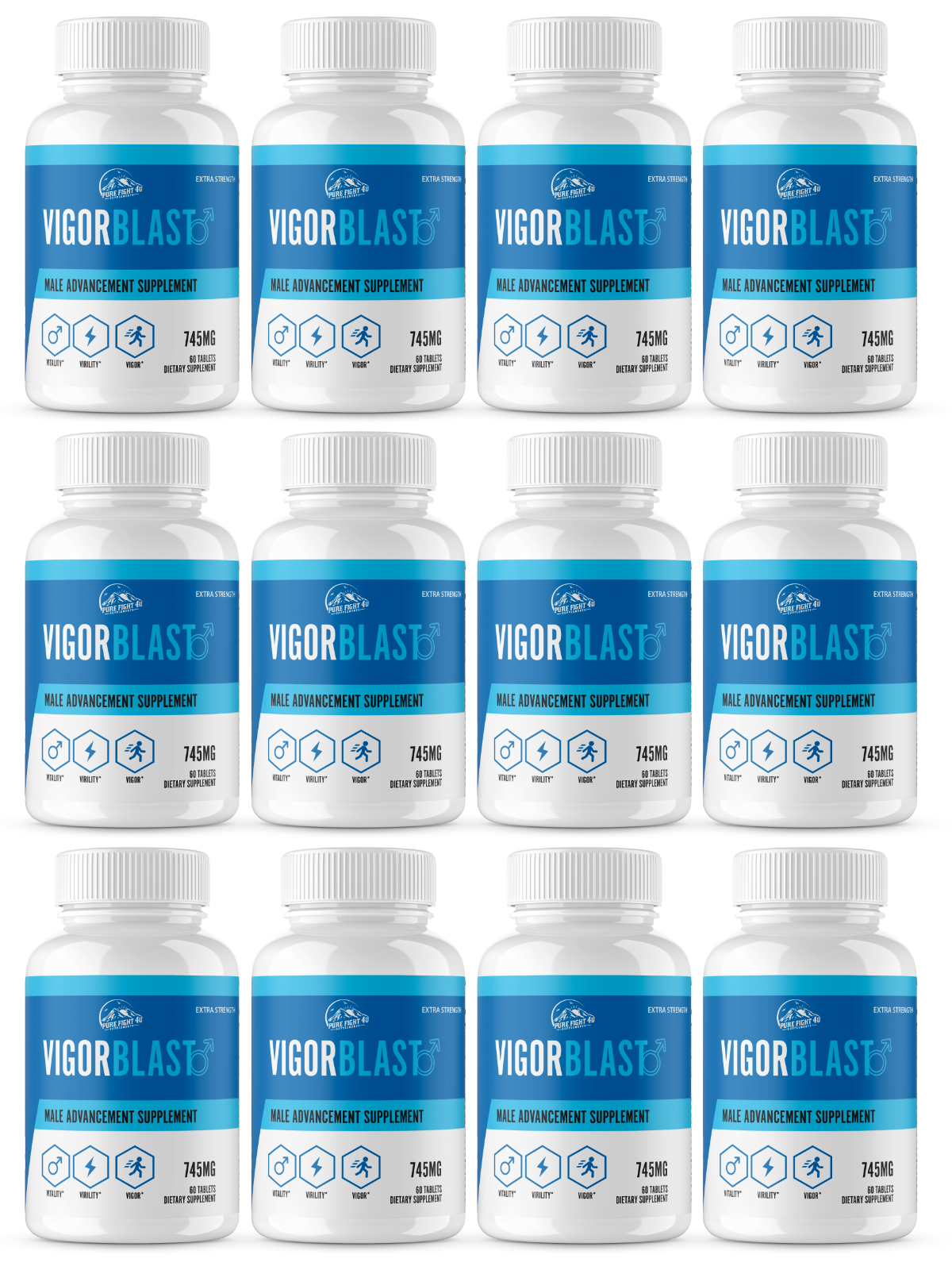 Vigor Blast Male Advancement for Strength, Endurance, & Vitality 12 Bottles 720 Tablets